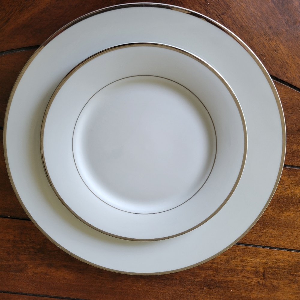 Set of 4 dinner and dessert plates. Excellent